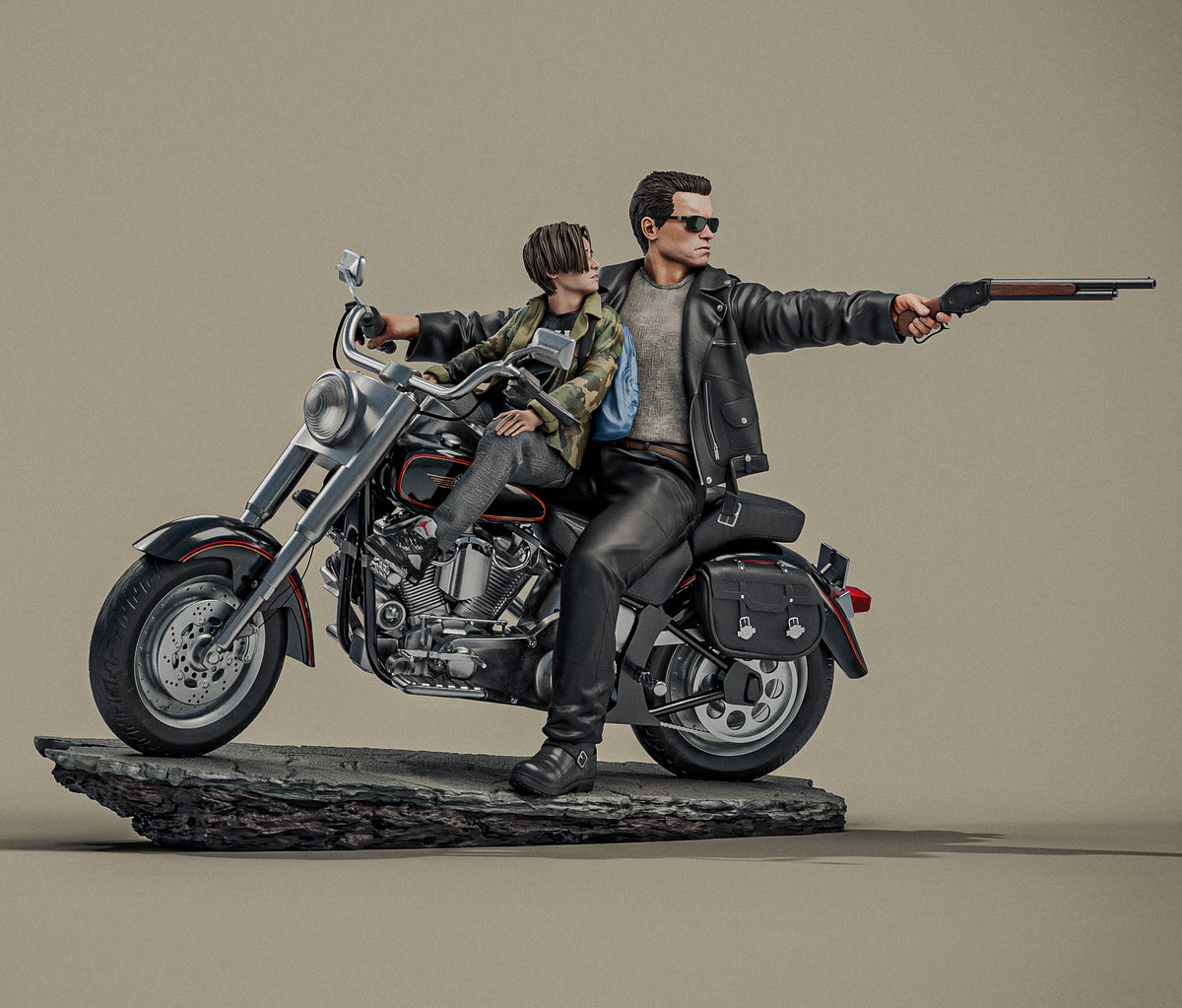 Terminator T-800 Sculpture (75mm to 500mm) - Unassembled/Unpainted/3D Print