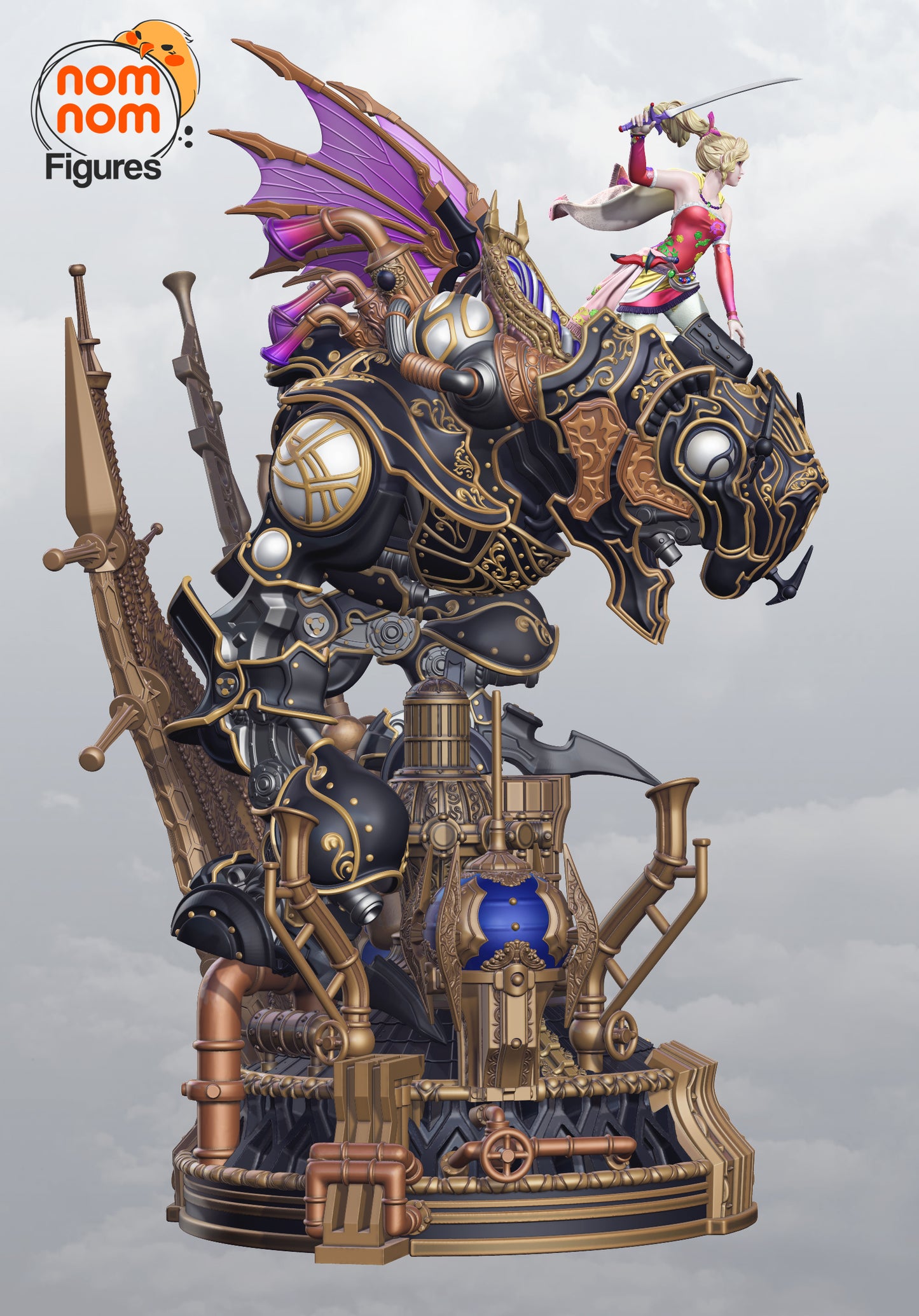 Terra with Magitek - Final Fantasy - by Nom Nom- Tabletop RPG Miniature - Roleplaying 3D Printed Fantasy Mini
