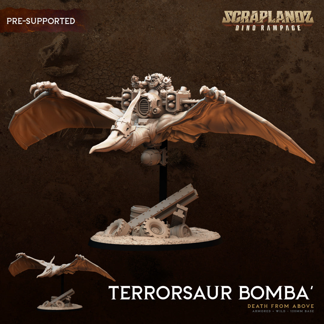 Terrorsaur Bomba - Death From Above - by Dark Gods- Tabletop RPG Miniature - Roleplaying 3D Printed Fantasy Mini