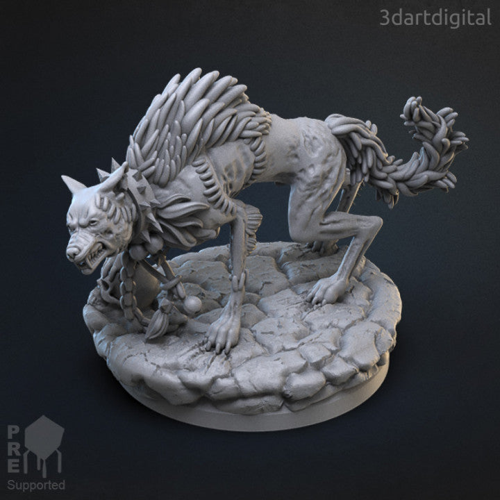 Thanhund - HellHound - by 3dartDigital - Tabletop RPG Miniature - Roleplaying 3D Printed Fantasy Mini