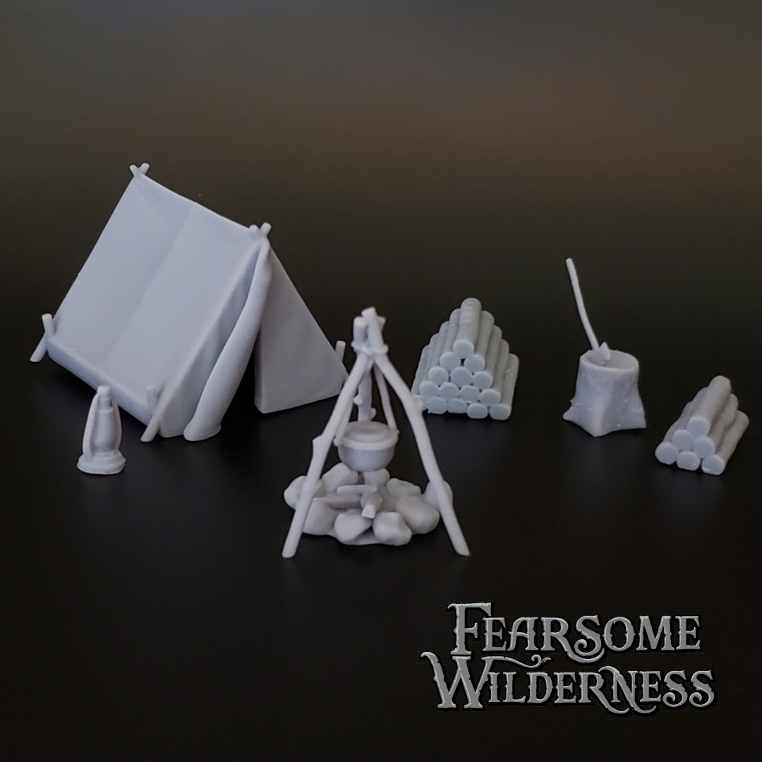 The Campsite - Scatter Terrain - Greektopia Games- Tabletop RPG Miniature - Roleplaying 3D Printed Fantasy Mini