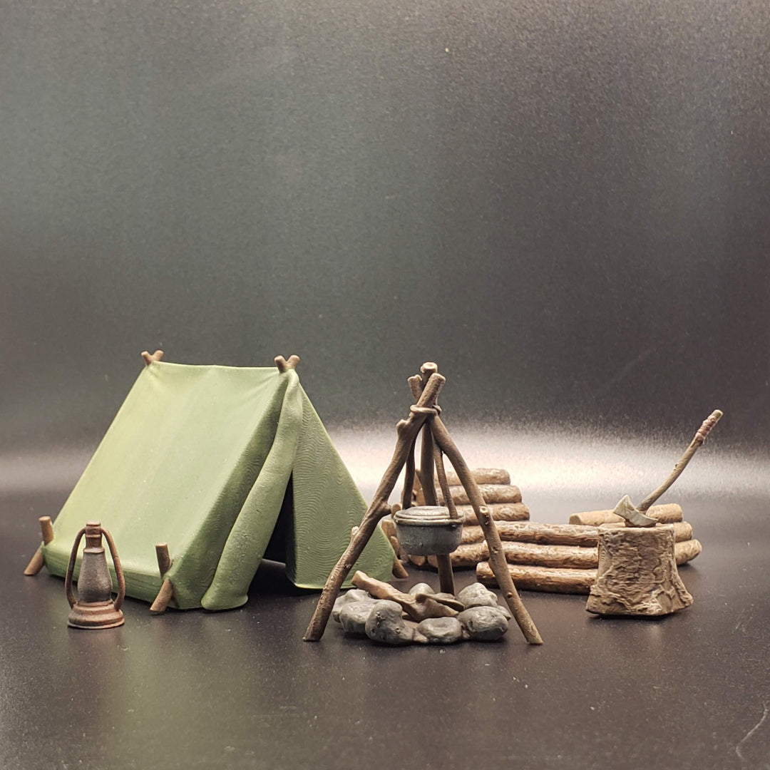 The Campsite - Scatter Terrain - Greektopia Games- Tabletop RPG Miniature - Roleplaying 3D Printed Fantasy Mini