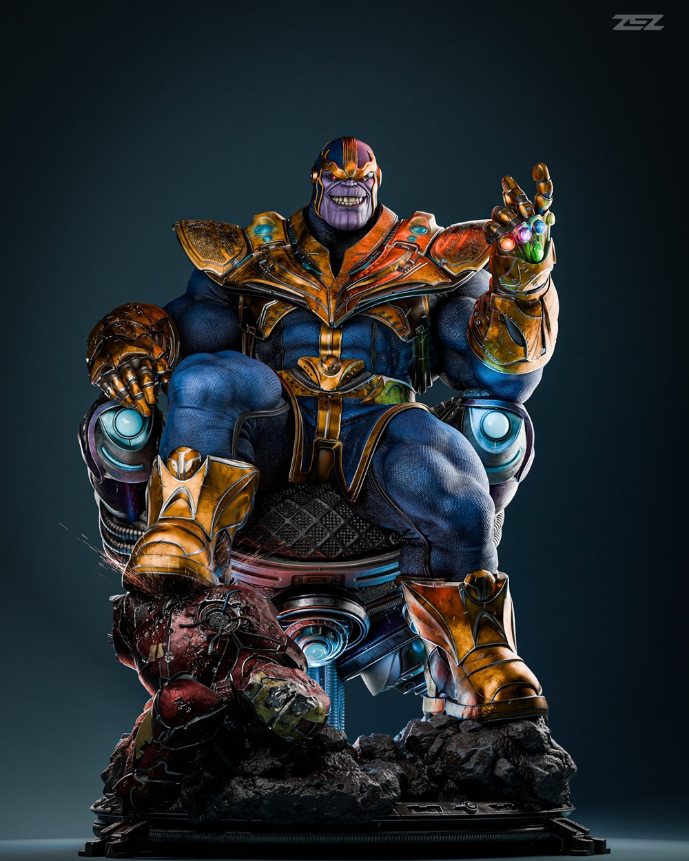 Thanos - The Conqueror of Worlds Sculpt - by ZEZ Studios - Tabletop RPG Miniature - Roleplaying 3D Printed Fantasy Mini