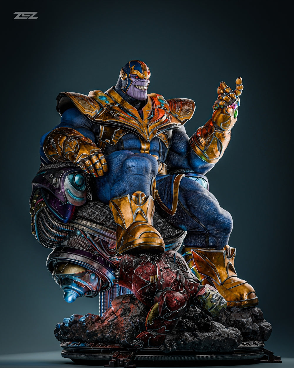 Thanos - The Conqueror of Worlds Sculpt - by ZEZ Studios - Tabletop RPG Miniature - Roleplaying 3D Printed Fantasy Mini