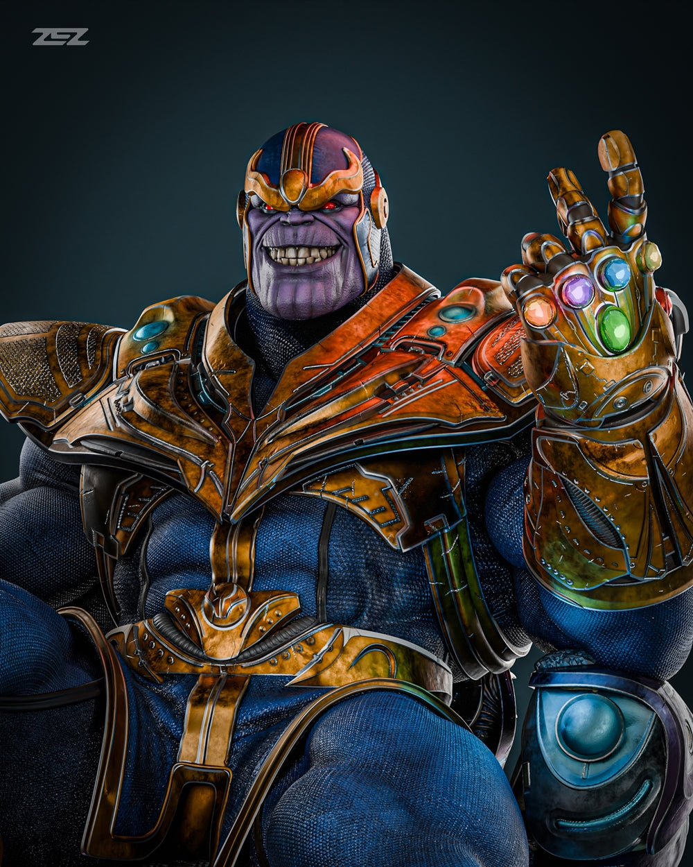 Thanos - The Conqueror of Worlds Sculpt - by ZEZ Studios - Tabletop RPG Miniature - Roleplaying 3D Printed Fantasy Mini