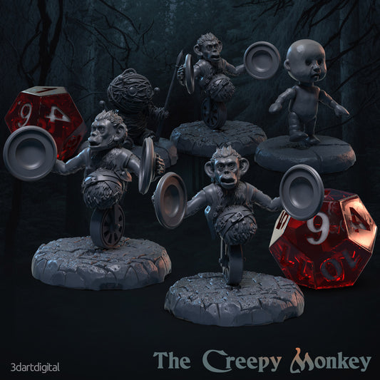 The Creepy Monkey - Animated Toy - Mordheim - by 3DartDigital- Tabletop RPG Miniature - Roleplaying 3D Printed Fantasy Mini