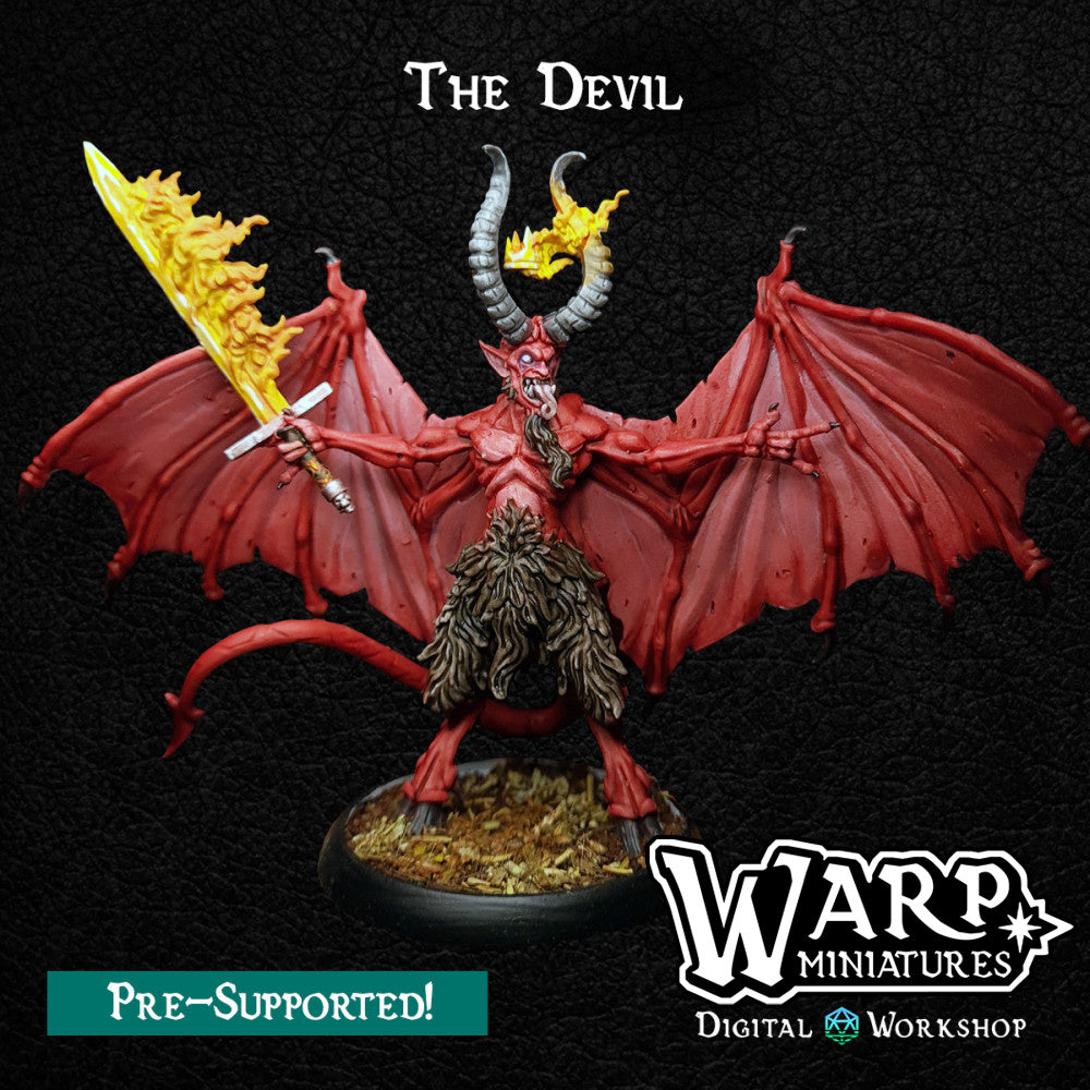 The Devil - Dungeons and Dragons - by Warp Minis- Tabletop RPG Miniature - Roleplaying 3D Printed Fantasy Mini