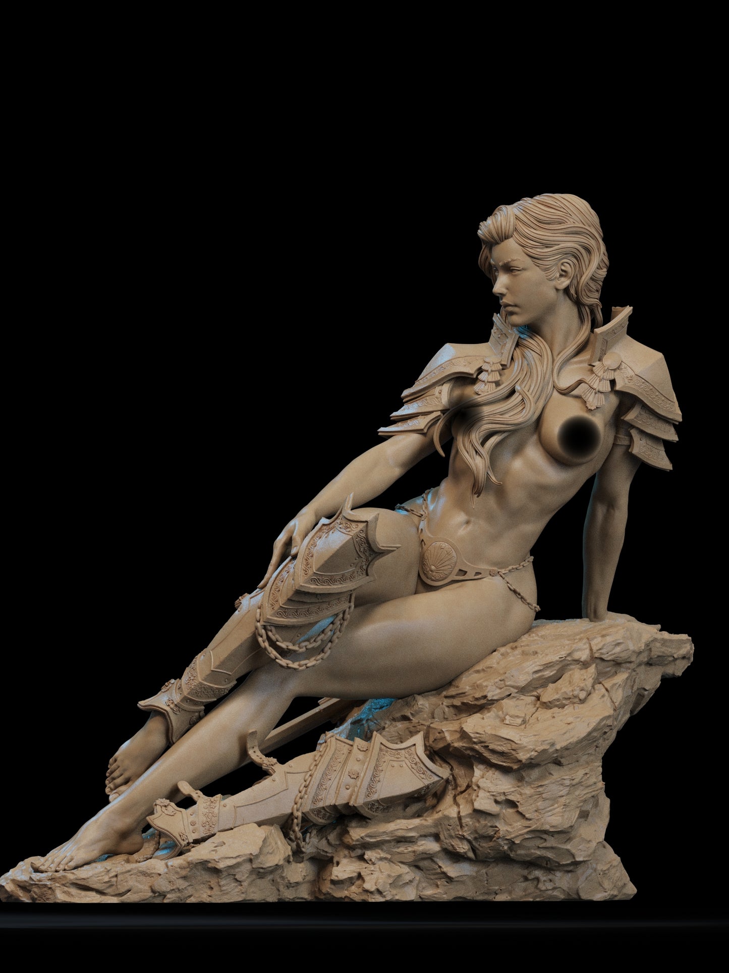 The Ember Queen NSFW Sculpture (75mm to 500mm) - Unassembled/Unpainted/3D Print