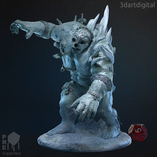 The Glacier King - by 3dartDigital - Tabletop RPG Miniature - Roleplaying 3D Printed Fantasy Mini