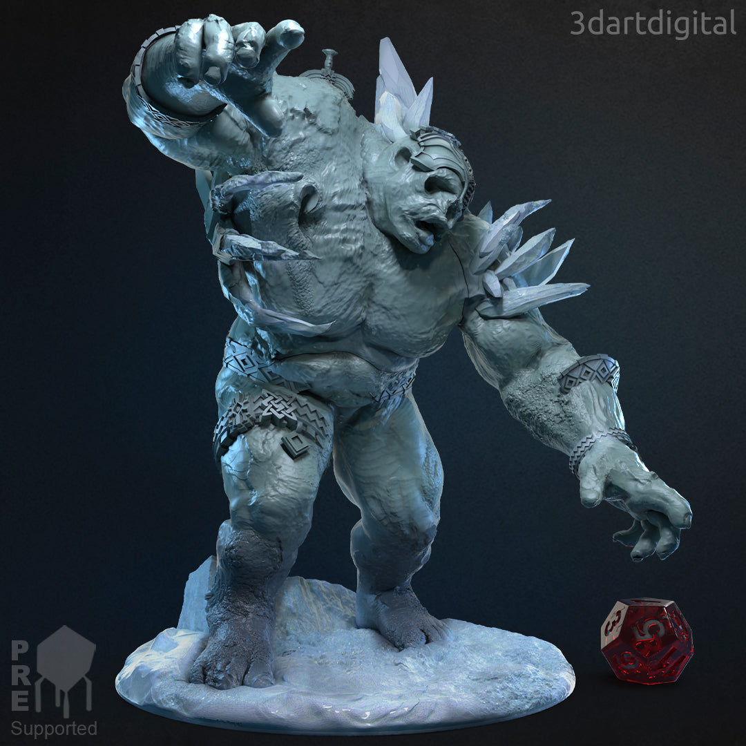 The Glacier King - by 3dartDigital - Tabletop RPG Miniature - Roleplaying 3D Printed Fantasy Mini