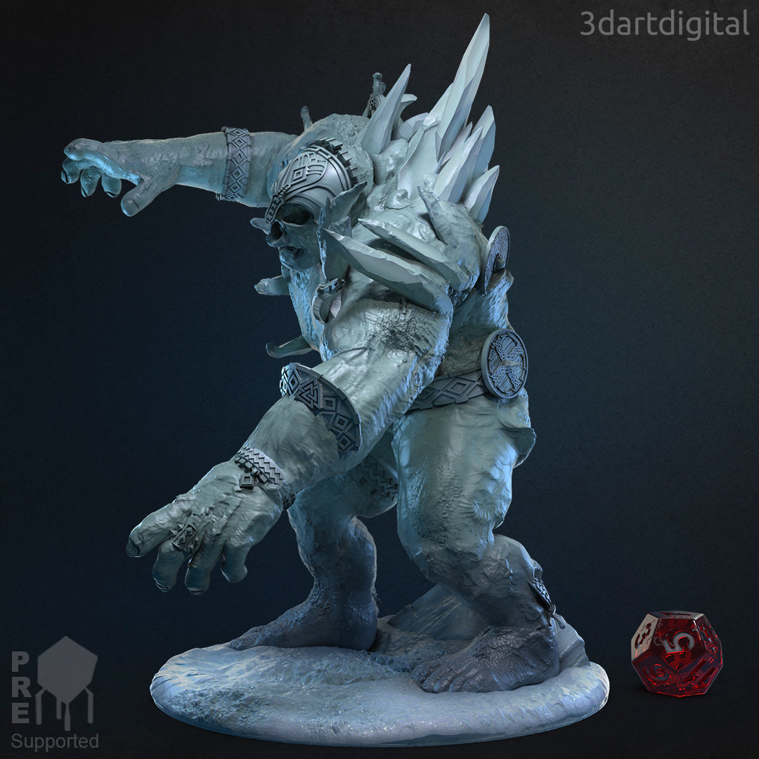 The Glacier King - by 3dartDigital - Tabletop RPG Miniature - Roleplaying 3D Printed Fantasy Mini