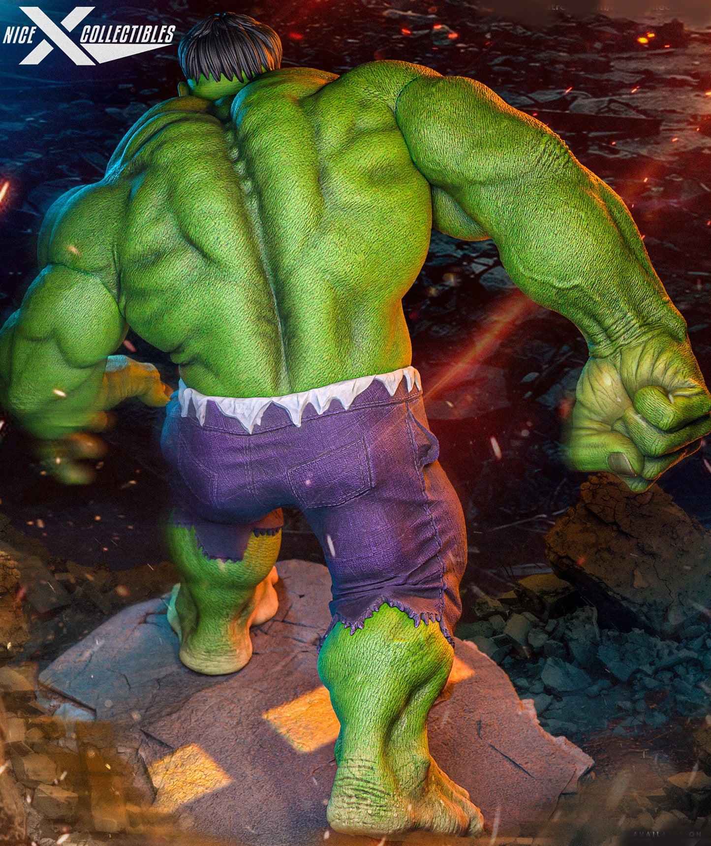 HULK Sculpture (75mm to 500mm) - Unassembled/Unpainted/3D Print
