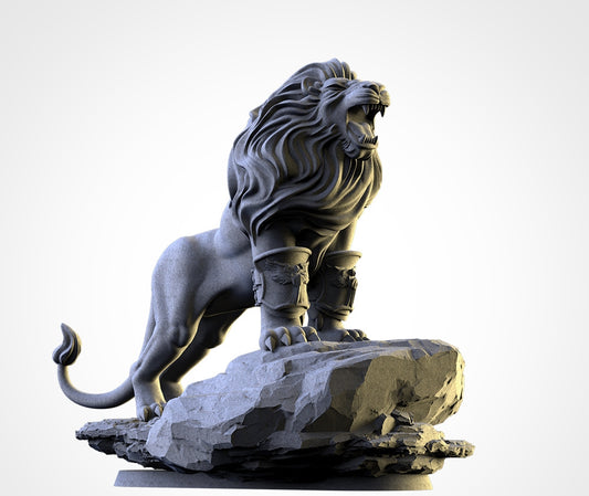 The Lion- by Txarli Factory- Tabletop RPG Miniature - Roleplaying 3D Printed Fantasy Mini