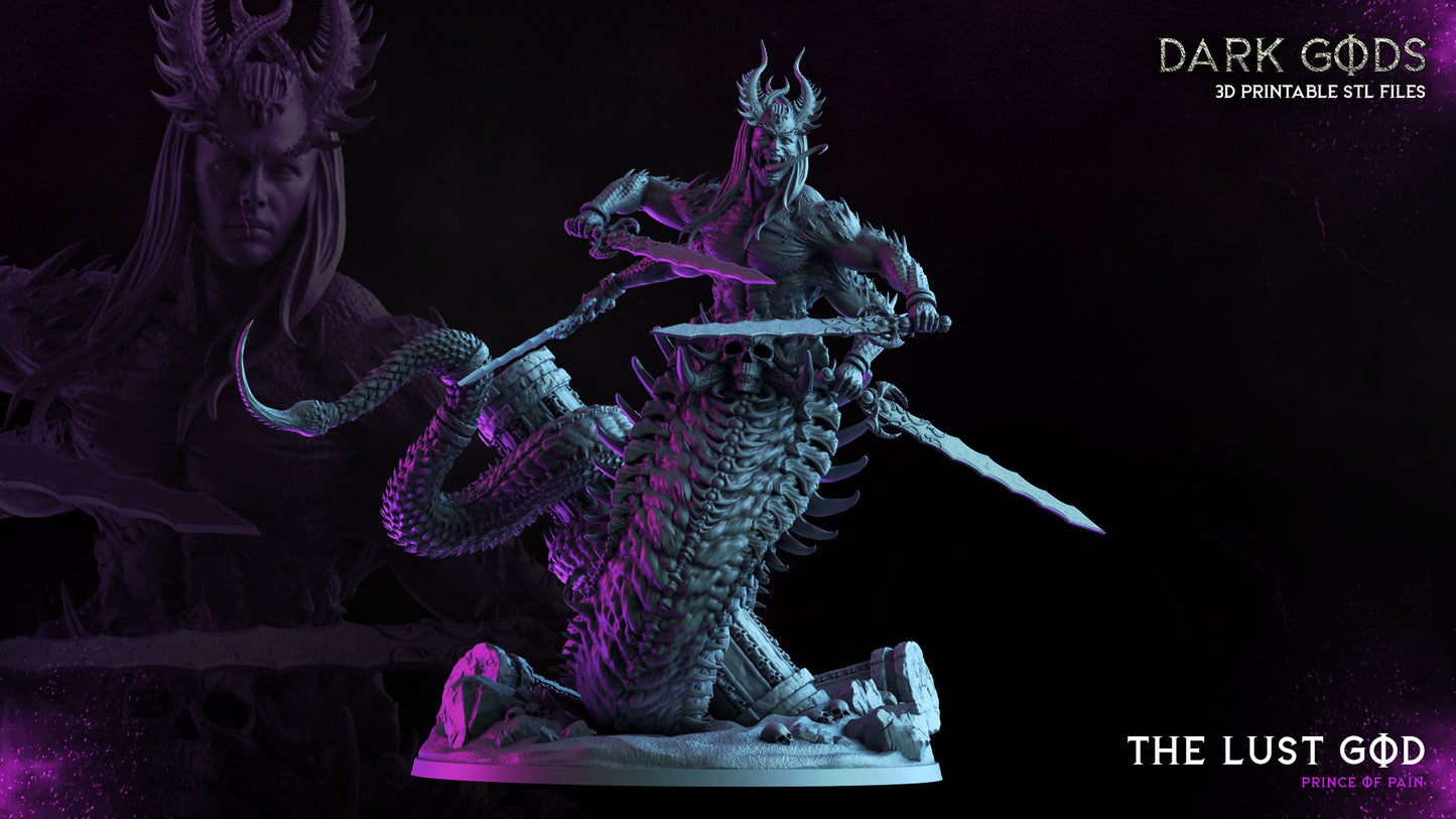 The Lust God - Belial the Lord of Sin - Prince of Pain - by Dark Gods- Tabletop RPG Miniature - Roleplaying 3D Printed Fantasy Mini