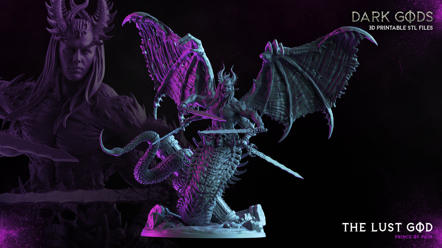 The Lust God - Belial the Lord of Sin - Prince of Pain - by Dark Gods- Tabletop RPG Miniature - Roleplaying 3D Printed Fantasy Mini