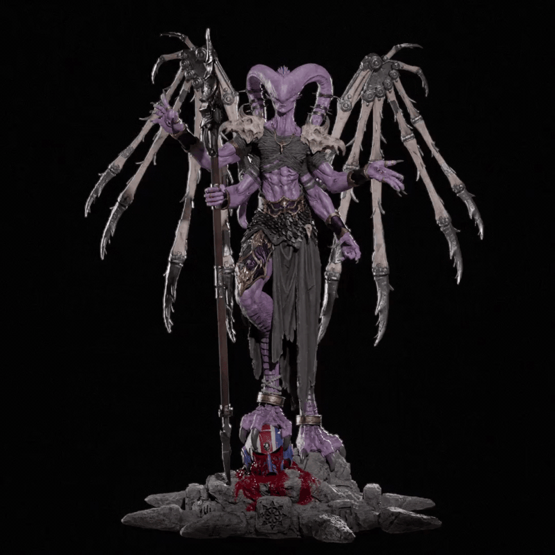 The Ninefold Sorcerer Sculpture (75mm to 500mm) - Unassembled/Unpainted/3D Print