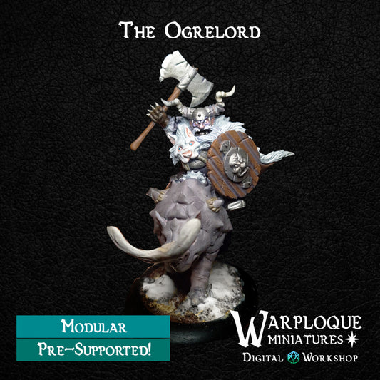 The Ogrelord - Dungeons and Dragons - by Warp Minis- Tabletop RPG Miniature - Roleplaying 3D Printed Fantasy Mini