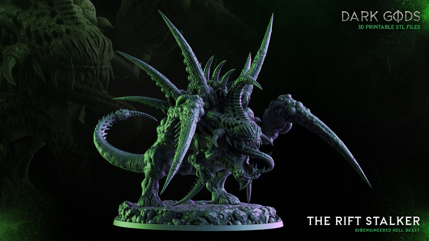 The Rift Stalker - Bioengineered Hell Beastm - Demon - by Dark Gods- Tabletop RPG Miniature - Roleplaying 3D Printed Fantasy Mini