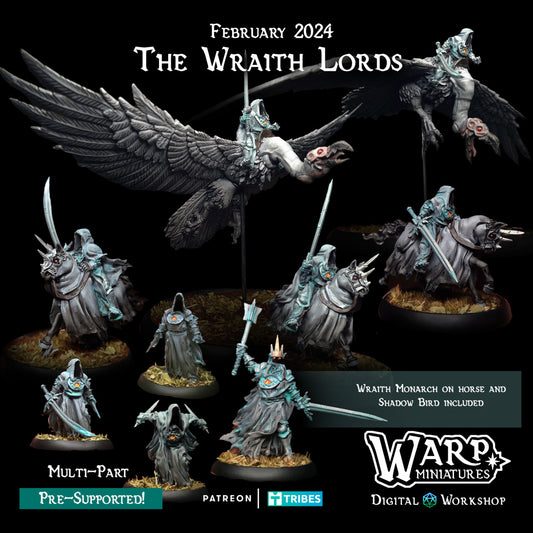 The Wraith Lords - Dungeons and Dragons - by Warp Minis- Tabletop RPG Miniature - Roleplaying 3D Printed Fantasy Mini