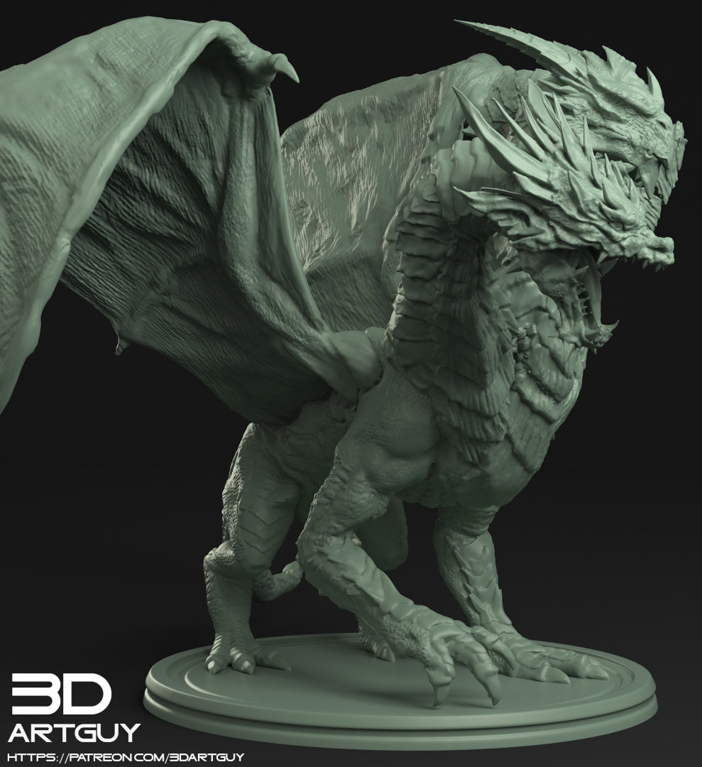 Three Headed Dragon - Hydra - by 3Dartguy- Tabletop RPG Miniature - Roleplaying 3D Printed Fantasy Mini