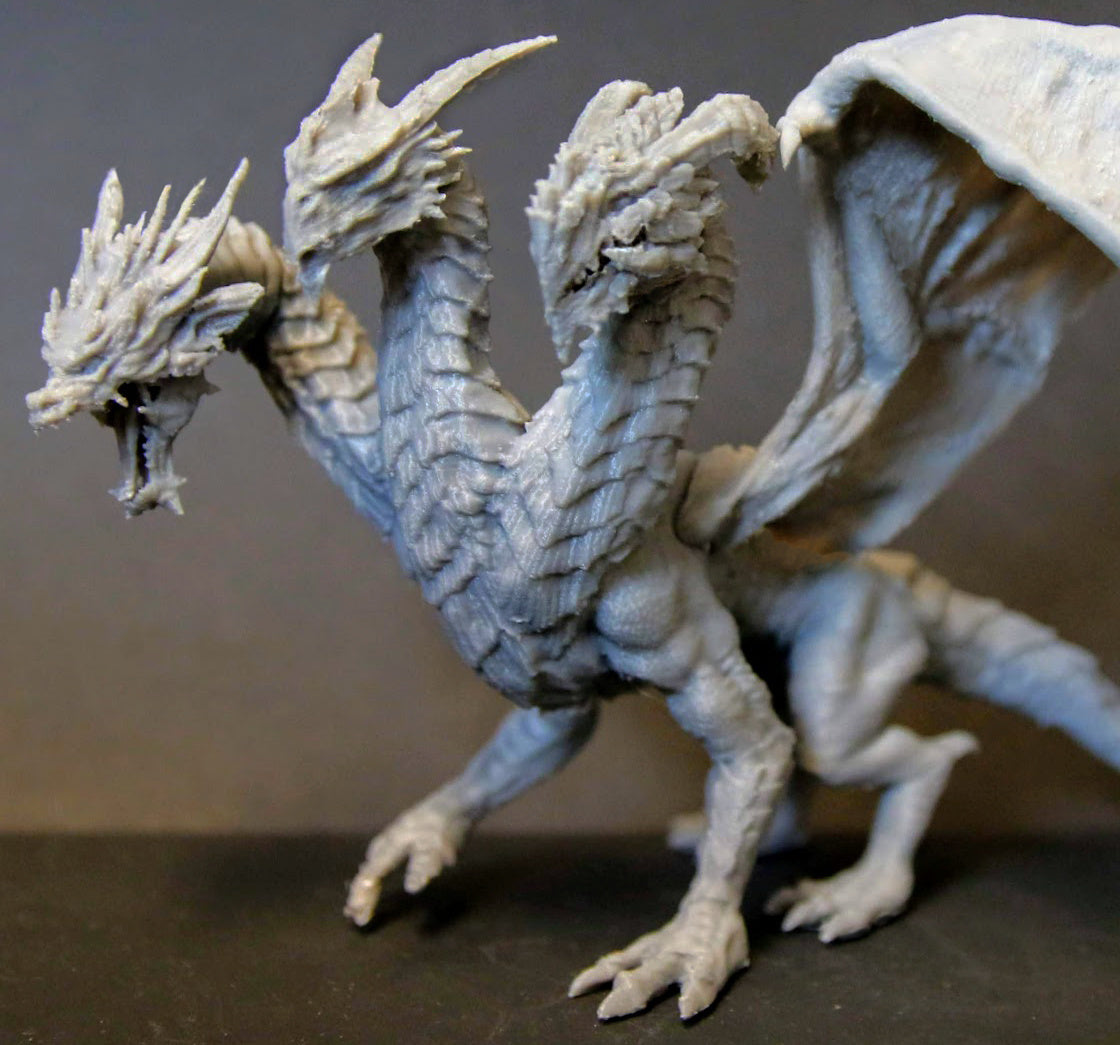 Three Headed Dragon - Hydra - by 3Dartguy- Tabletop RPG Miniature - Roleplaying 3D Printed Fantasy Mini