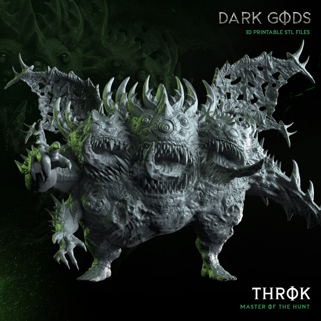 Throk - Master of the Hunt - Demon - by Dark Gods- Tabletop RPG Miniature - Roleplaying 3D Printed Fantasy Mini