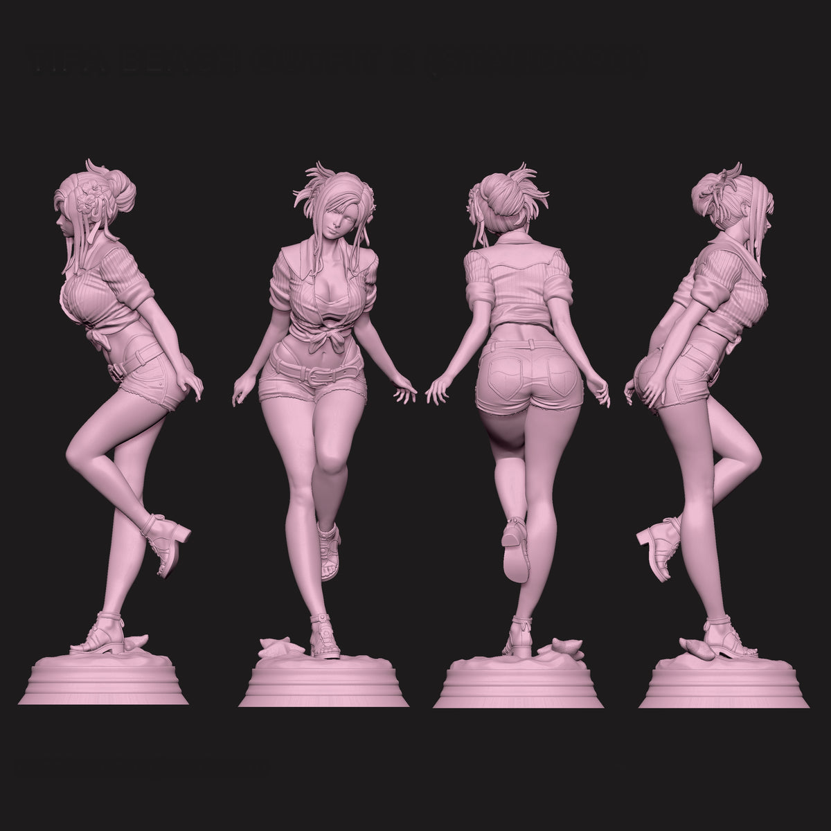 Tifa Lockhart Sculpture(75mm to 500mm) - Unassembled/Unpainted/3D Print