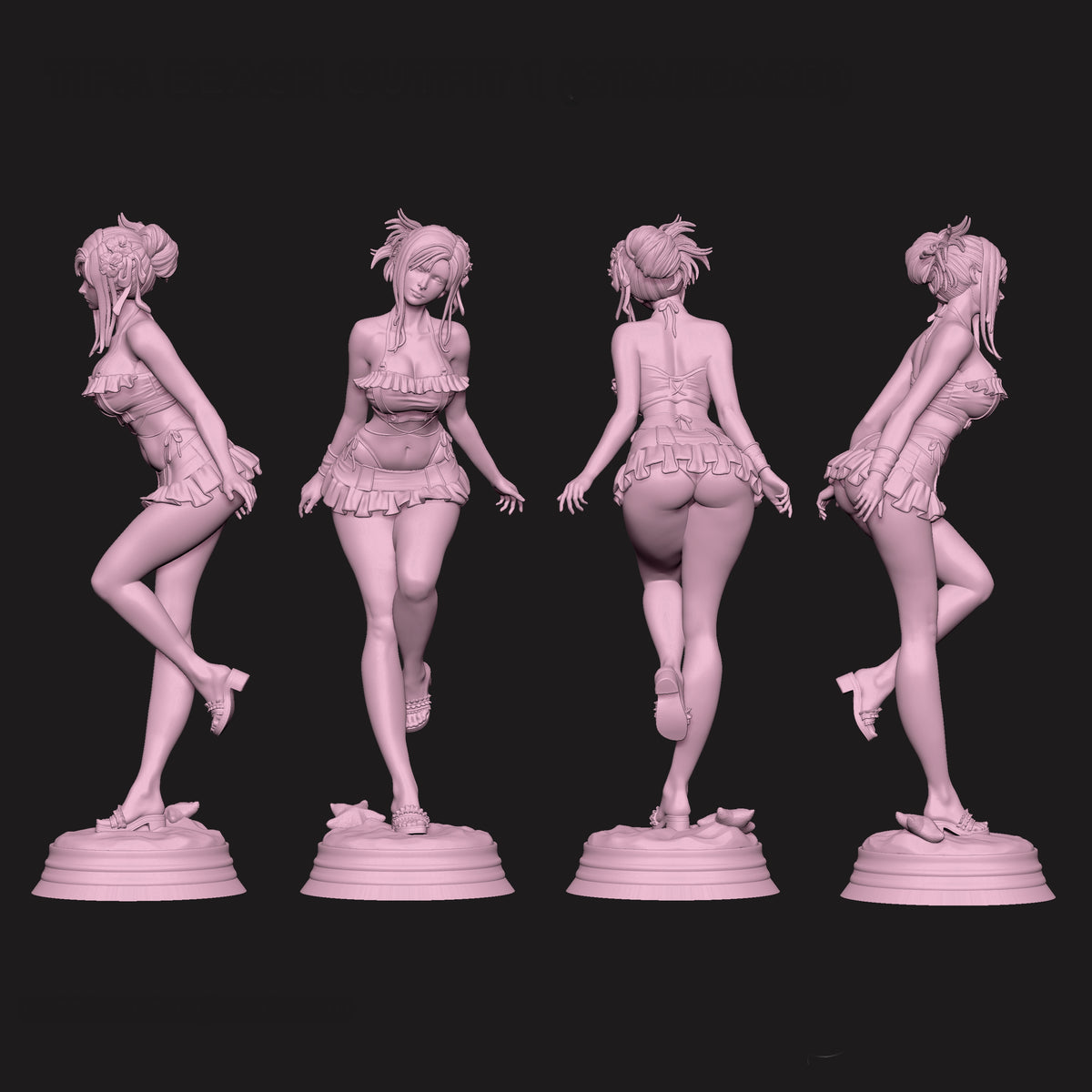 Tifa Lockhart Sculpture(75mm to 500mm) - Unassembled/Unpainted/3D Print