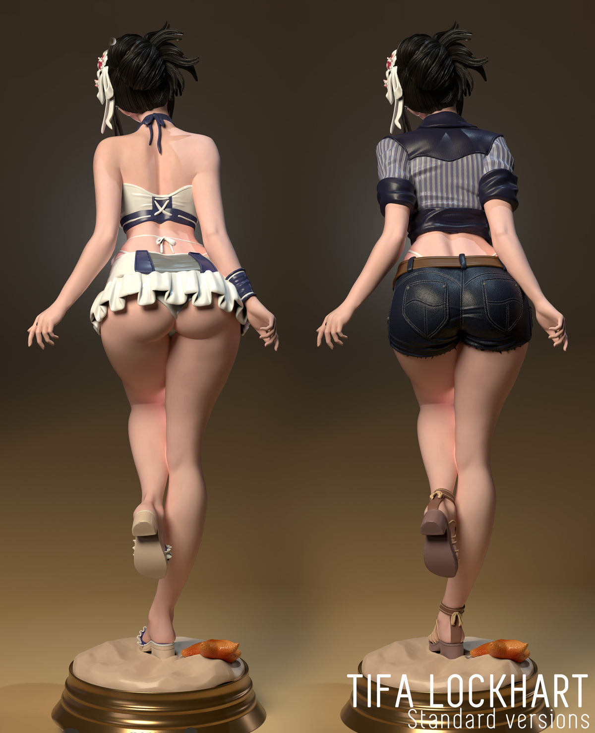 Tifa Lockhart Sculpture(75mm to 500mm) - Unassembled/Unpainted/3D Print