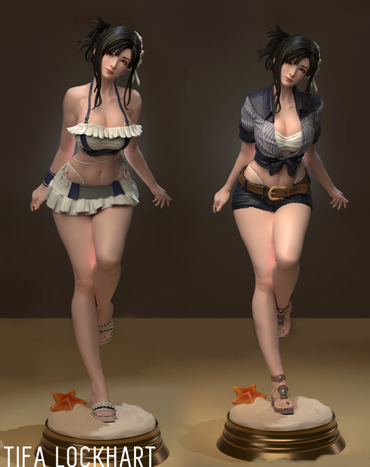Tifa Lockhart Sculpture(75mm to 500mm) - Unassembled/Unpainted/3D Print