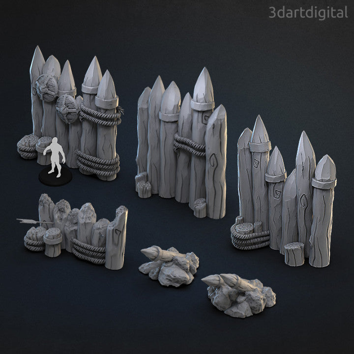 Totemic Walls - Scatter Terrain - by 3dartDigital - Tabletop RPG Miniature - Roleplaying 3D Printed Fantasy Mini