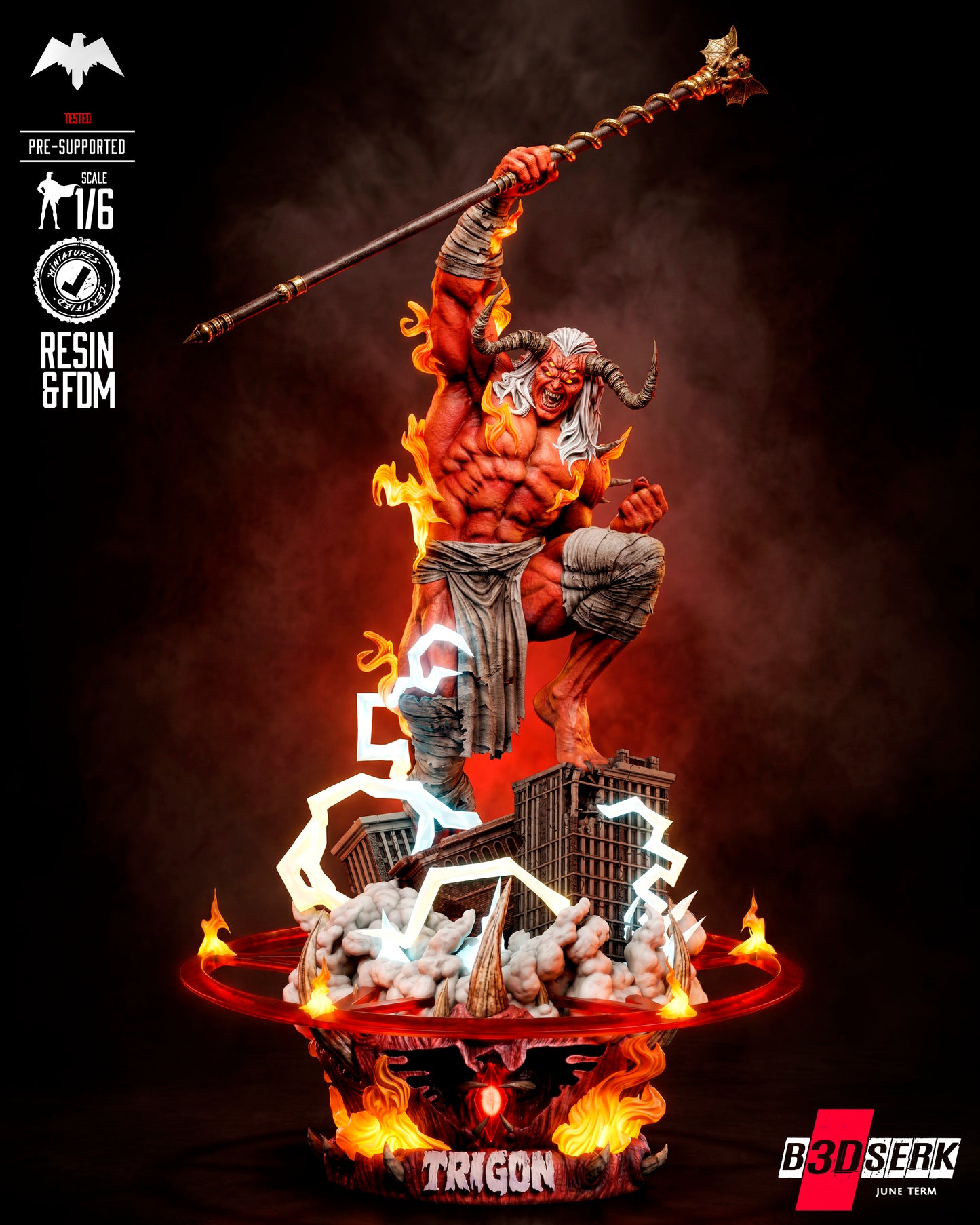 Trigon Sculpture (75mm to 500mm) - Unassembled/Unpainted/3D Print