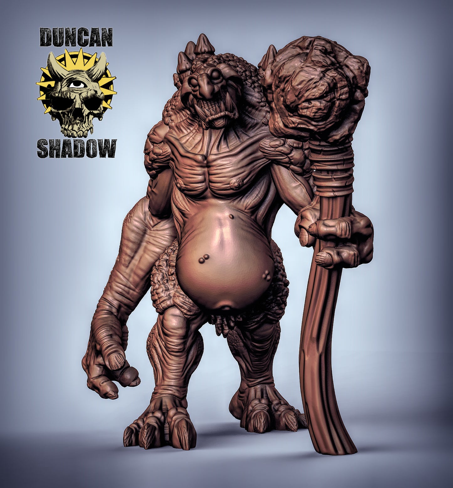 Troll Titan - Dungeons and Dragons - by Duncan Shadows - Tabletop RPG Miniature - Roleplaying 3D Printed Fantasy Mini