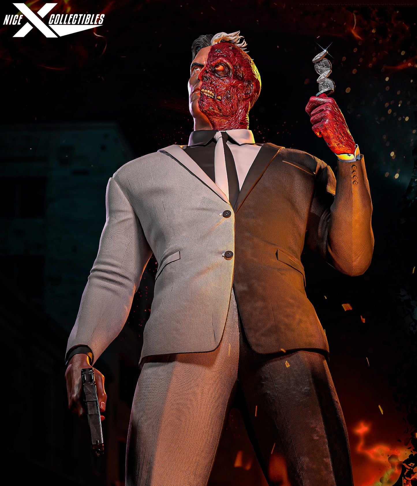 Two-Face Sculpture (75mm to 500mm) - Unassembled/Unpainted/3D Print