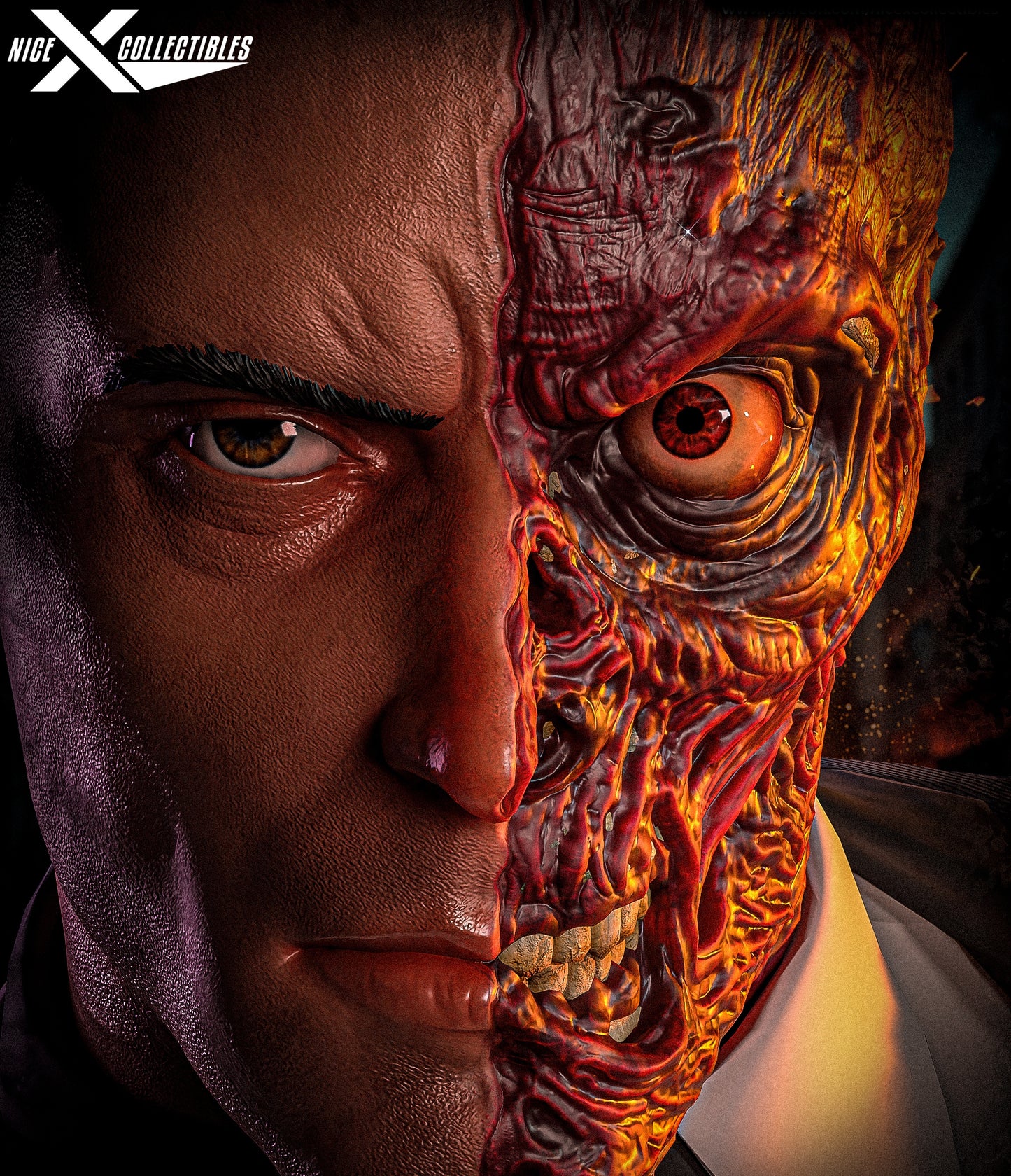 Two-Face Sculpture (75mm to 500mm) - Unassembled/Unpainted/3D Print