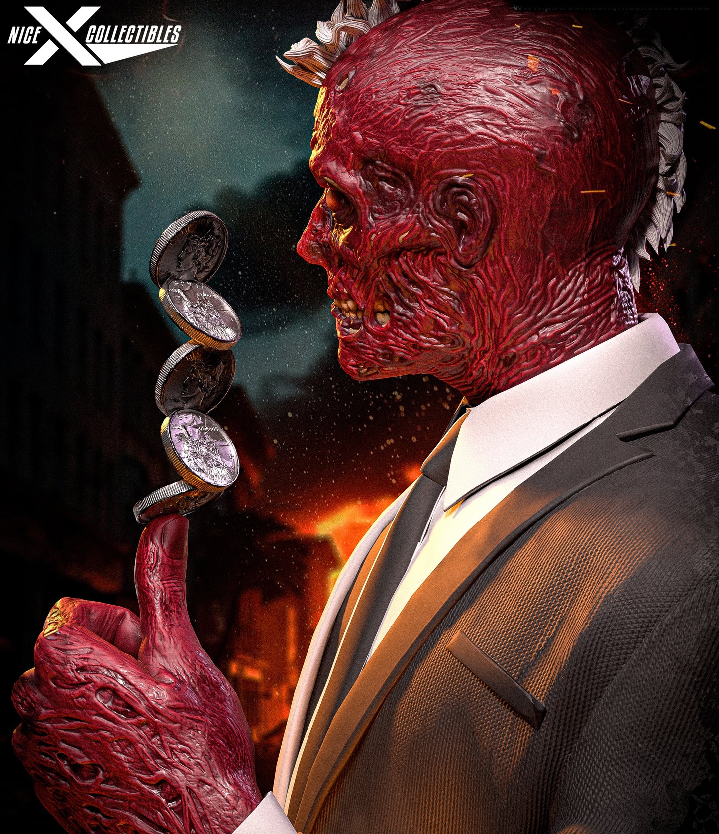 Two-Face Sculpture (75mm to 500mm) - Unassembled/Unpainted/3D Print
