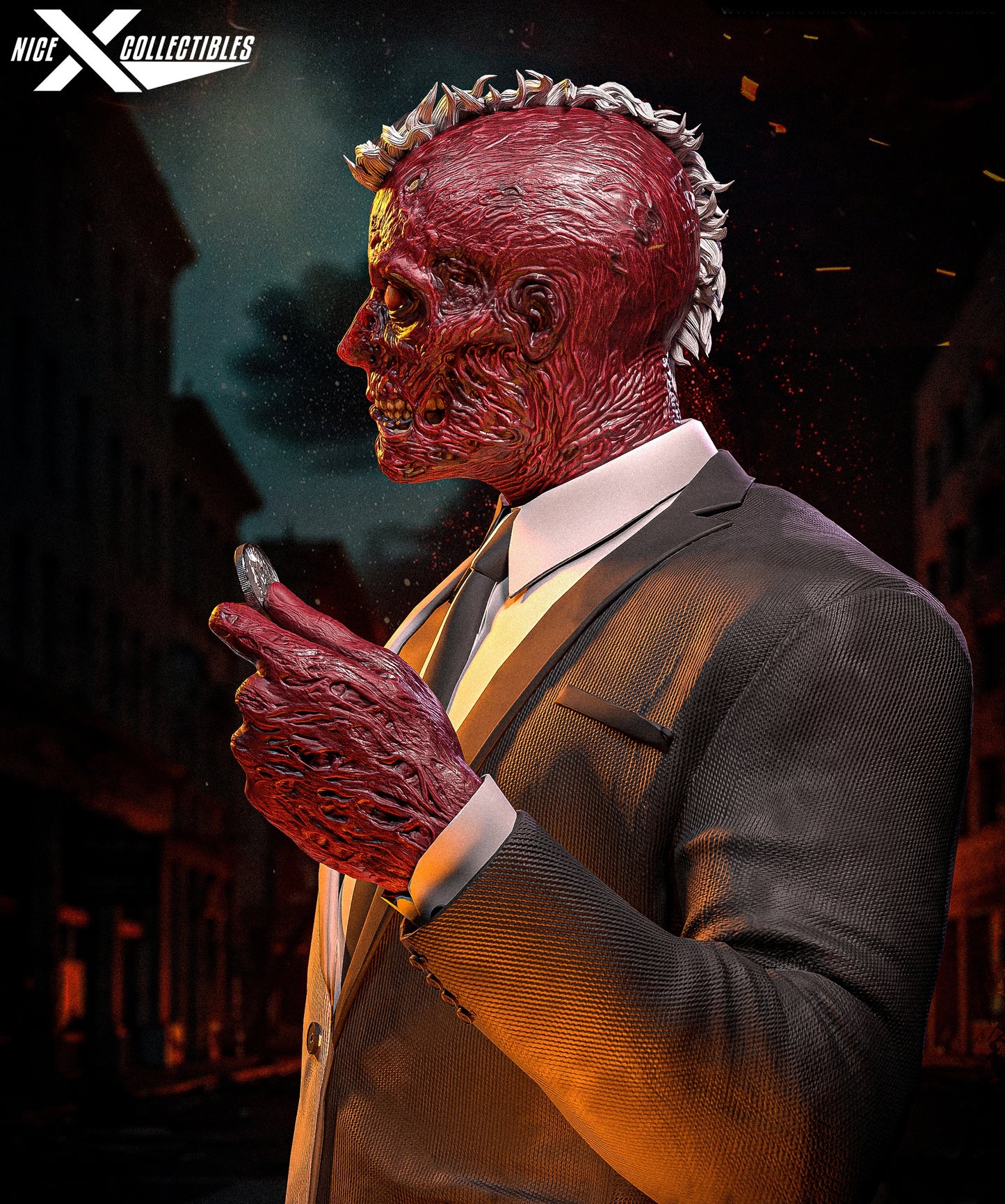 Two-Face Sculpture (75mm to 500mm) - Unassembled/Unpainted/3D Print