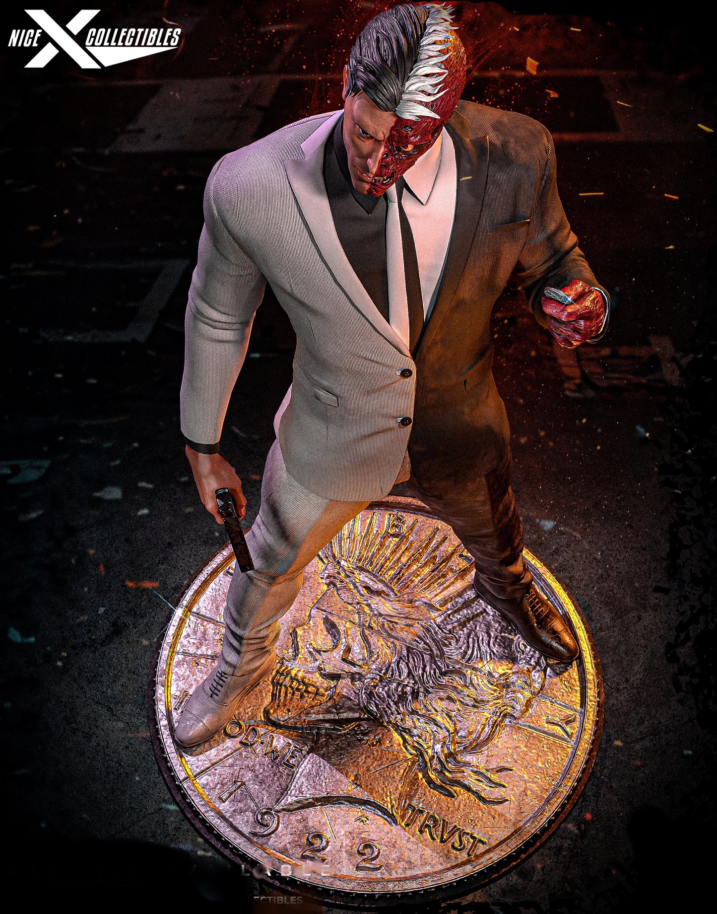 Two-Face Sculpture (75mm to 500mm) - Unassembled/Unpainted/3D Print