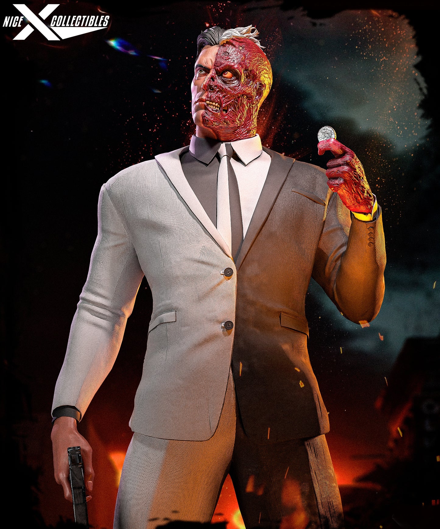 Two-Face Sculpture (75mm to 500mm) - Unassembled/Unpainted/3D Print