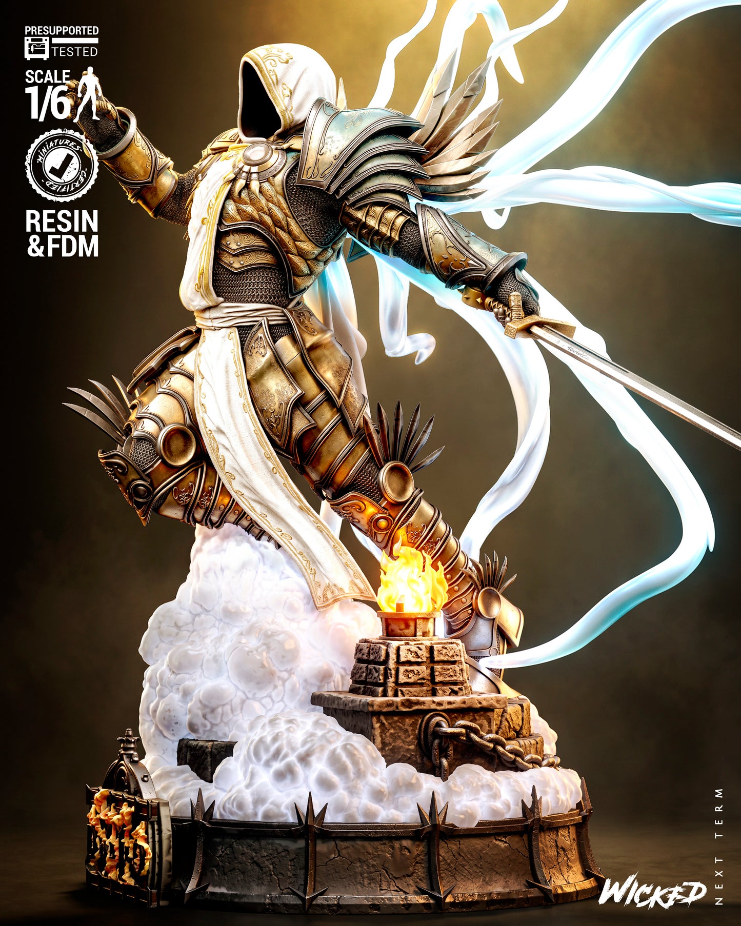 Tyrael Sculpture (75mm to 500mm) - Unassembled/Unpainted/3D Print