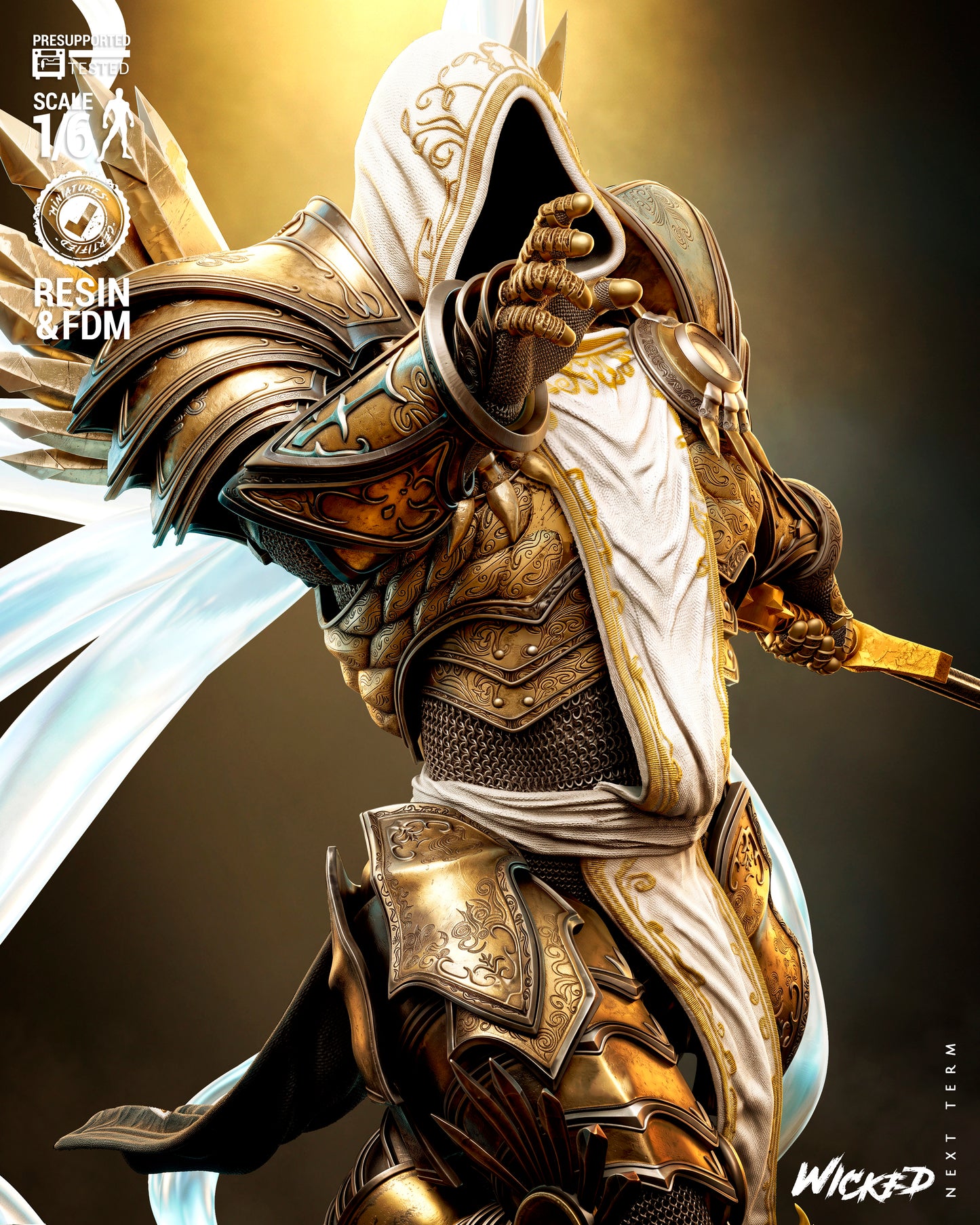Tyrael Sculpture (75mm to 500mm) - Unassembled/Unpainted/3D Print