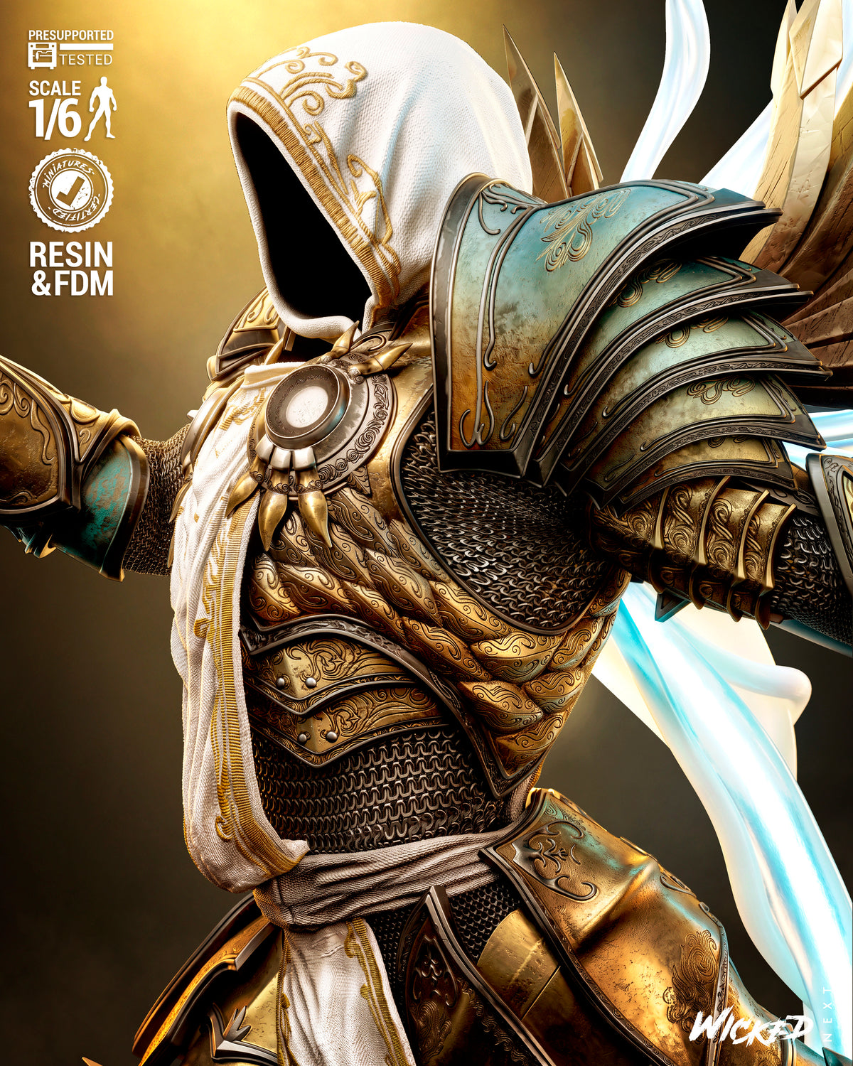 Tyrael Sculpture (75mm to 500mm) - Unassembled/Unpainted/3D Print
