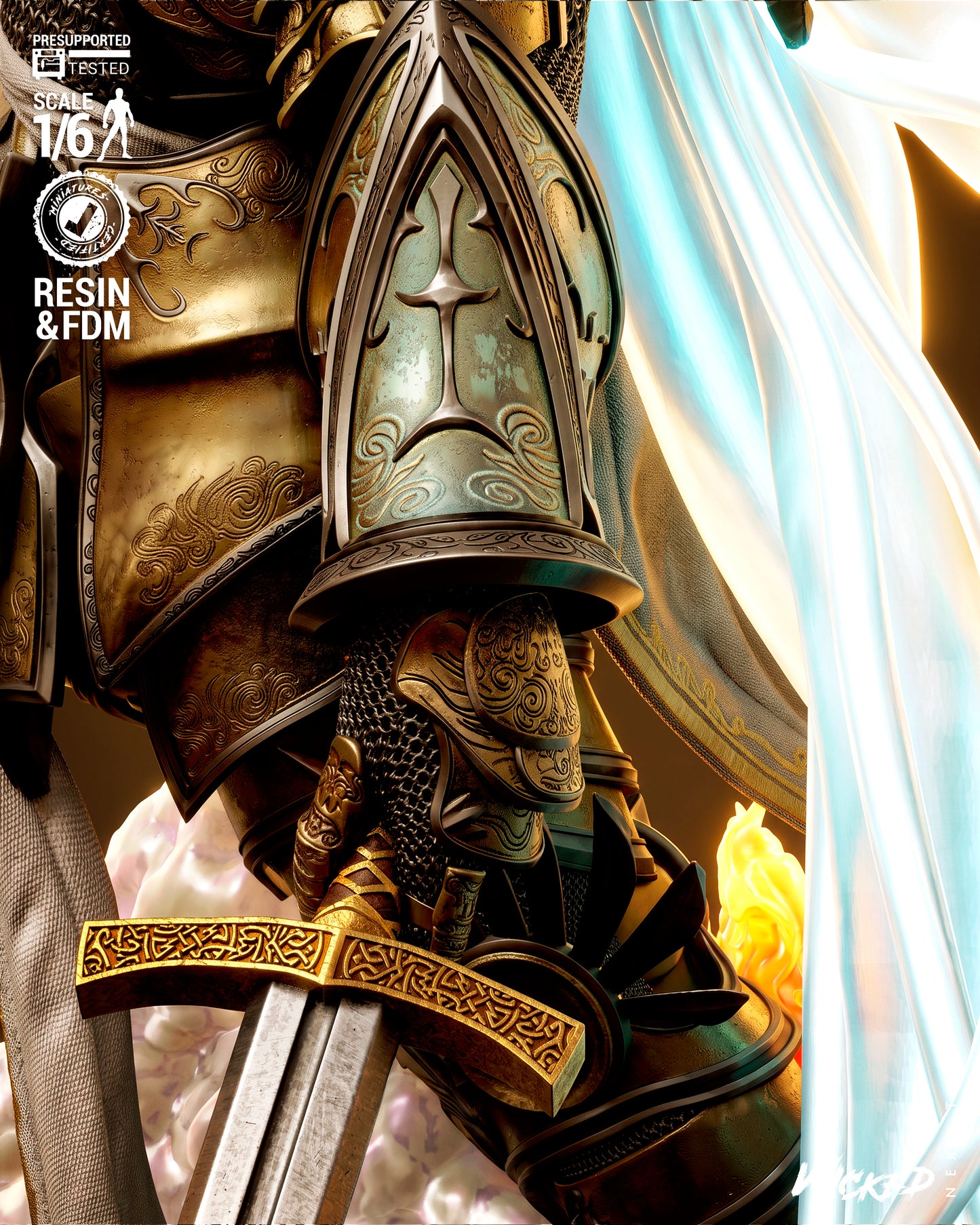 Tyrael Sculpture (75mm to 500mm) - Unassembled/Unpainted/3D Print