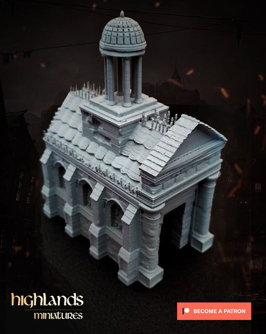 Undead Chapel and Tombs - by Highland Miniatures- Tabletop RPG Miniature - Roleplaying 3D Printed Fantasy Mini