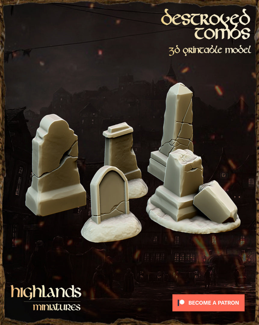 Undead Chapel and Tombs - by Highland Miniatures- Tabletop RPG Miniature - Roleplaying 3D Printed Fantasy Mini