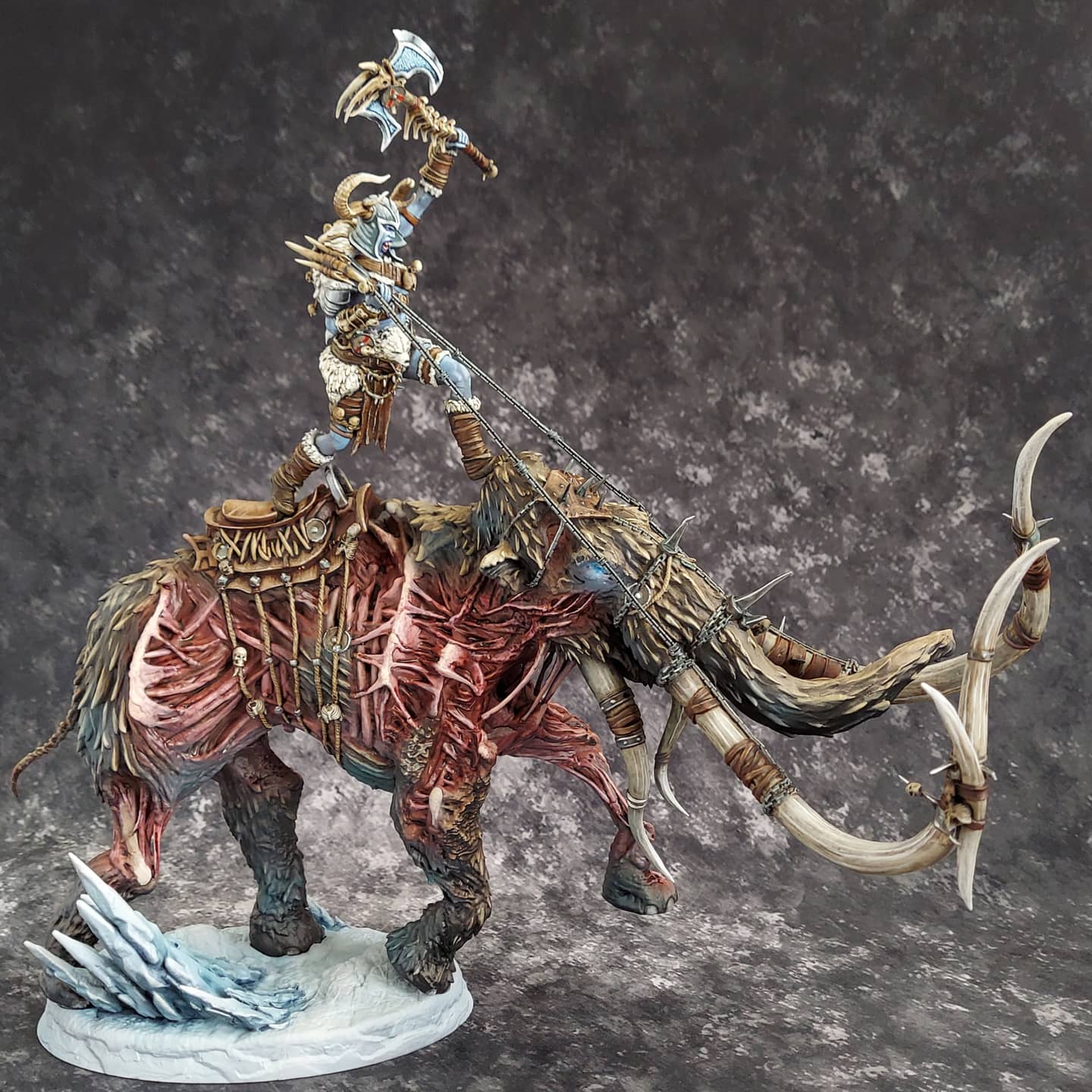 Undead Mammoth and Frost Giant Rider - by Mini Monster Mayhem- Tabletop RPG Miniature - Roleplaying 3D Printed Fantasy Mini