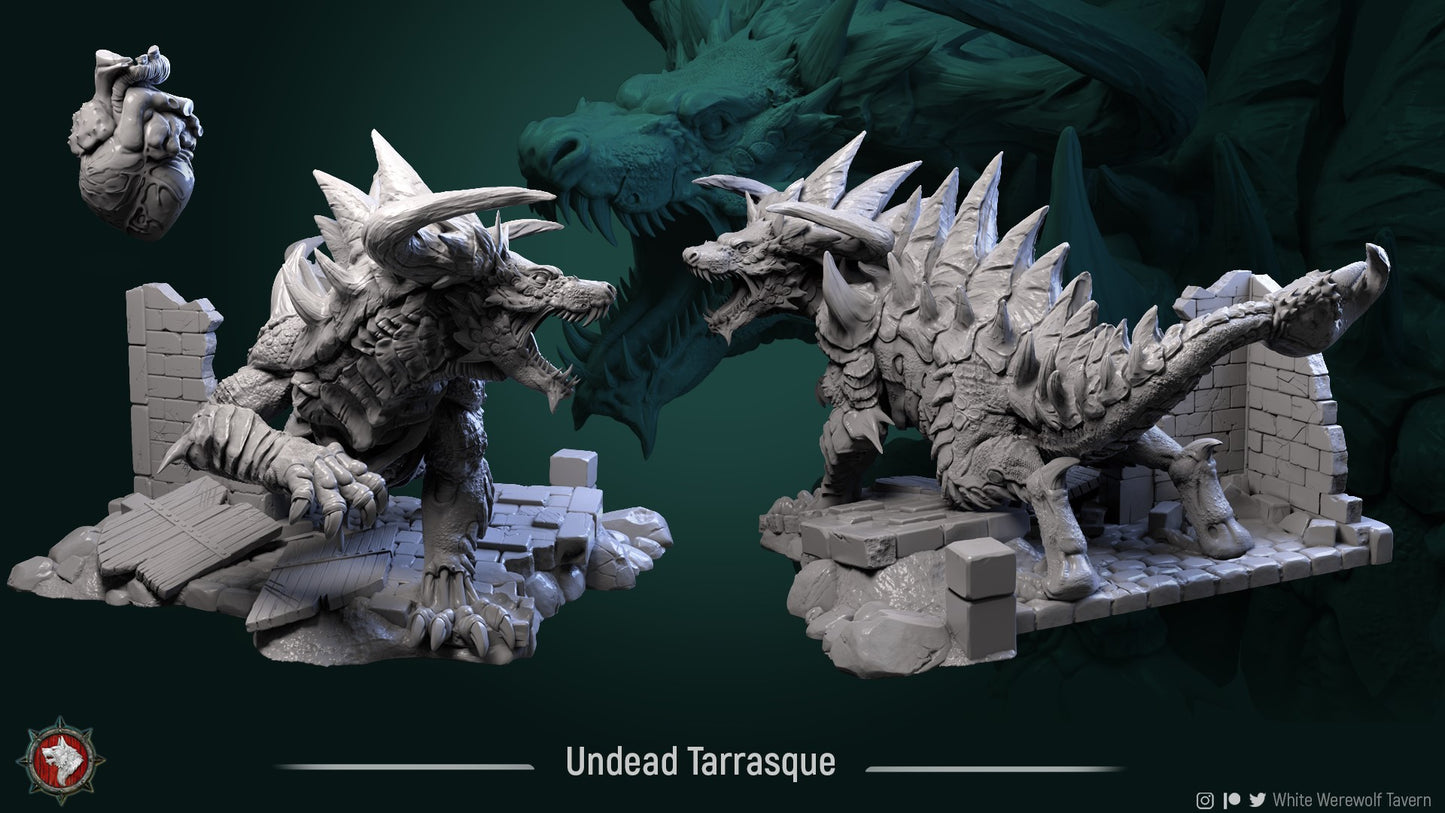 Undead Tarrasque - by White Wolf Tavern - Tabletop RPG Miniature - Roleplaying 3D Printed Fantasy Mini