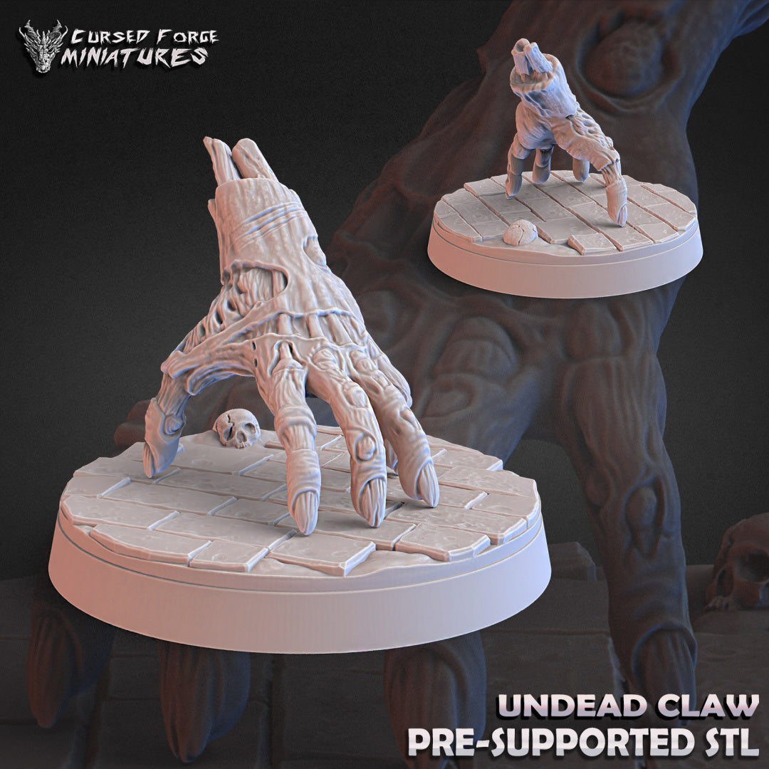 Undead Claw - RPG Miniatures - by Cursed Forge - Tabletop RPG Miniature - Roleplaying 3D Printed Fantasy Mini