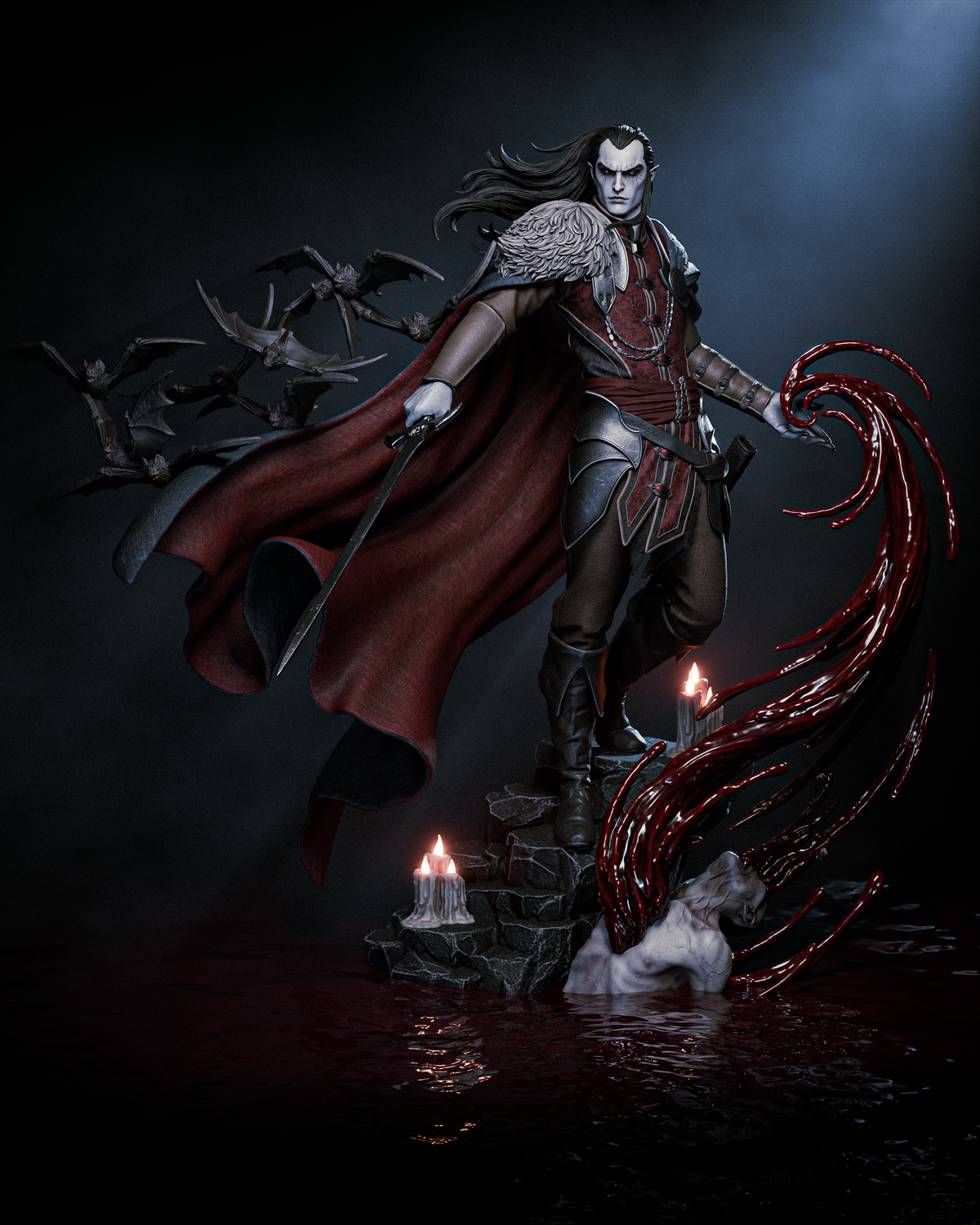 Strahd Von Zarovich Sculpture (75mm to 500mm) - Unassembled/Unpainted/3D Print