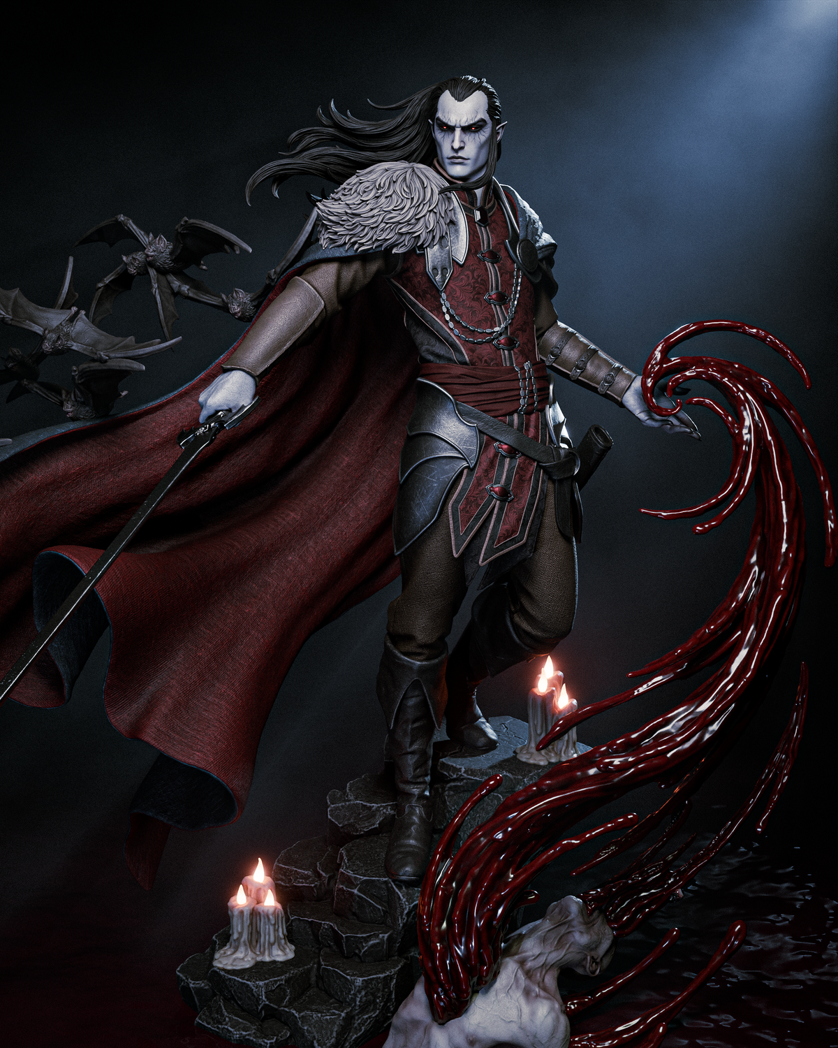 Strahd Von Zarovich Sculpture (75mm to 500mm) - Unassembled/Unpainted/3D Print